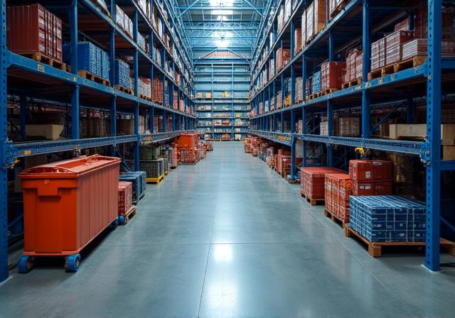 Complex industrial logistics and metal supply chain storage