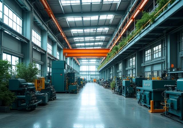Modern low-carbon steel production facility with green technology integration